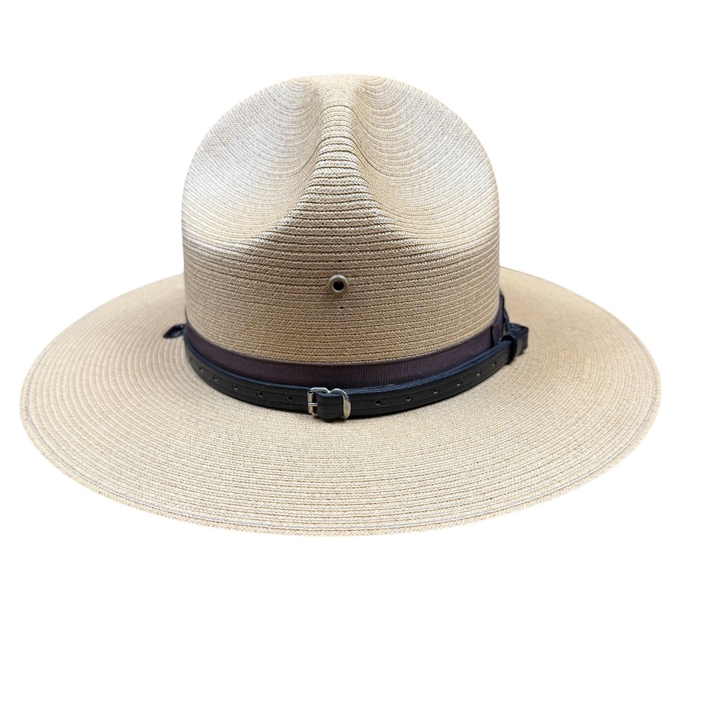 Stratton Self Forming Straw Campaign Hat Montana Peak Ranger Police Tan USA S40